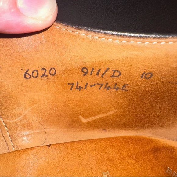 Brooks Brothers Alfred Sargent Oxford Shoes Mens 10 D Black Leather Cap Toe - Picture 8 of 9